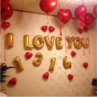 婚房聚会字母结婚创意装饰用品饰品我爱你1314红色套餐生日ｂ气球