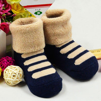 秋冬棉宝宝袜子儿童 毛巾袜加厚保暖 婴儿袜子0-3岁松口立体袜