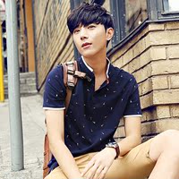 2016夏季男士短袖T恤男立领修身韩版半袖POLO衫潮流男装体恤小衫