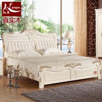 欧式床 实木床 1.8米 双人床 白色床 法式床 北欧风格 K831