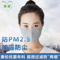 绿盾成人男女医用口罩舒适保暖抗菌防尘PM2.5口罩格子款