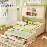 印象公馆高低床子母床儿童衣柜床组合床多功能实木母子床上下床