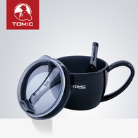 TOMIC/特美刻马克杯咖啡杯情侣杯水杯子带盖带勺创意大容量碗杯子