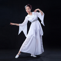 雨霏·丹姬古典舞蹈服装演出服女民族舞成人白色飘逸伞舞扇子舞夏