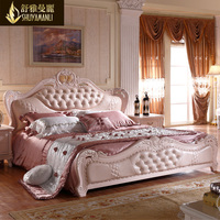 舒雅曼丽 欧式床双人床 真皮法式床美式床公主床实木床1.8米婚床