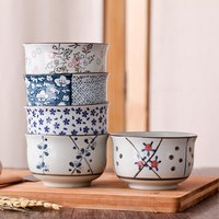 景德镇 日式和风陶瓷碗 釉下彩手绘小米饭碗餐具套装 家用小汤碗