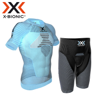 X-BIONIC 马拉松跑步运动短袖速干衣 压缩短裤 仿生功能服 套装男