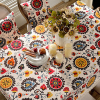 地中海桌布布艺欧式台布蕾丝花边定做餐桌茶几布民族风棉麻桌布