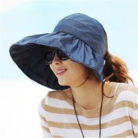韩国可折叠遮阳帽防晒帽子防紫外线帽大檐帽海边沙滩太阳帽空顶帽