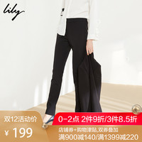 Lily2018秋冬新款 通勤多色高腰修身长裤直筒裤休闲裤女