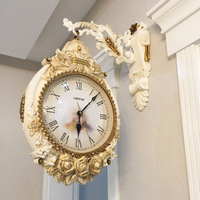 石英钟客厅双面挂钟欧式大气静音钟表创意家用大挂表时尚个性时钟