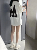 白色短袖t恤女夏季韩版宽松印花学生打底衫洋气时尚小众上衣体恤