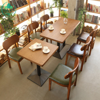 咖啡厅复古实木西餐厅日料店餐饮快餐面馆饭店茶餐厅商用桌椅组合