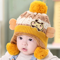 3-4-5-6-7-89-10-12个月男婴儿帽子0-1岁半2岁秋冬女宝宝儿童冬装