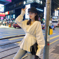 chic衬衣港味洋气潮时尚女士长袖2019新款韩版ins超火的白衬衫女