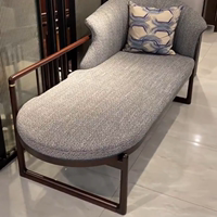 新中式贵妃椅乌金木现代家用躺椅实木高端沙发床客厅贵妃单人布艺