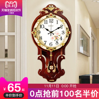 欧式时钟挂钟客厅静音挂表家用大气石英钟现代简约中国风电波钟表