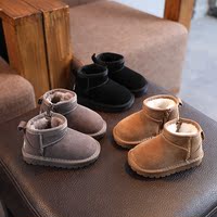 儿童雪地靴2022冬季新款加绒加厚冬靴女童软底棉靴子男童宝宝棉鞋