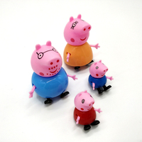 小猪佩奇生日蛋糕装饰摆件软头硬头粉红猪一家四口乔治插牌生日帽