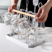 日式水晶玻璃杯子喝水杯泡茶杯套装啤酒杯家用ins风创意个性潮流