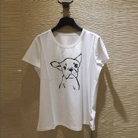 简约哥弟阿玛施代国内正品代购2018夏季新款生肖狗短袖女T恤衫