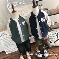 格林童品|韩国儿童19年春空气棉棒球服柔软开衫外套拼接袖上衣