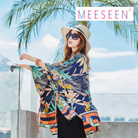 墨莎夏季复古泰国海边度假披肩套装沙滩裙大码胖mm防晒海滩连衣裙