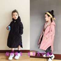 韩国代购2018女童秋冬新款云绒长款棉衣棉服外套儿童保暖羽绒上衣
