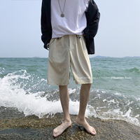 BF西装短裤男夏季薄款冰丝高街青少年大裤衩休闲潮牌外穿五分裤子
