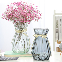 欧式几何创意玻璃花瓶透明水培绿萝植物花器家用客厅鲜花插花摆件