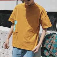 裴乐港风夏季t恤男短袖潮牌印花图案韩版宽松学生街头嘻哈半袖打