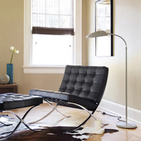 北欧真皮单人沙发意大利设计师巴塞罗那椅子会客厅极简个性休闲椅