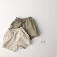 韩国男童小口袋短裤女儿童夏季新款休闲小众棉麻宝宝洋气五分裤潮