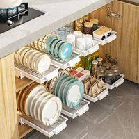 厨房碗碟收纳架抽屉内置抽拉式小型碗架碗盘置物架橱柜内碗碟收纳