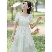 夏天初中学生白色连衣裙少女生夏季2023新款初恋甜美长裙仙气裙子