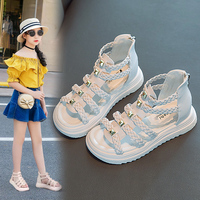 女童凉鞋2022新款夏季中大童运动小女孩公主时尚软底儿童罗马凉鞋