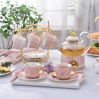 英式下午茶茶具花茶杯套装家用欧式北欧水果茶壶玻璃日式蜡烛加热
