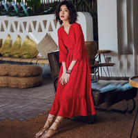 去泰国旅游穿的衣服女装云南丽江民族风清迈普吉岛拍照好看红裙子