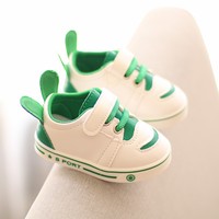 小白鞋儿童鞋春秋男女宝宝学步鞋软底防滑1-2-3岁婴儿鞋皮面防水