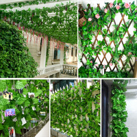 仿真葡萄叶假花藤条树叶绿叶水管道遮挡吊顶装饰塑料绿萝植物缠绕