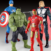动漫手办模型玩具复仇者发光Hulk美国队长雷神绿巨人钢铁侠人偶男