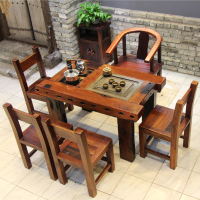 老船木茶桌椅组合中式仿古功夫茶桌茶台实木多功能茶几阳台小型桌