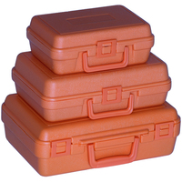 塑料手提小箱子PE朔胶安全橘红色吹塑五金工具仪器设备包装箱家用