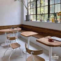 网红餐椅美式LOFT实木咖啡厅餐桌椅组合西餐厅椅子白色甜品店桌椅