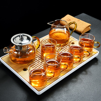 旧望格透明玻璃加厚功夫茶具套装简约家用茶壶茶杯茶盘煮茶泡茶器