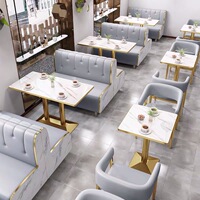 网红奶茶店桌椅西餐厅餐饮火锅店咖啡厅靠墙商用组合定制卡座沙发