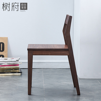 树府家具实木黑胡桃樱桃木餐椅简约北欧日式橡木靠背椅原创书桌椅