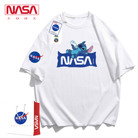 NASA联名史迪仔短袖T恤男夏季纯棉宽松潮流学生情侣装夏装上衣服