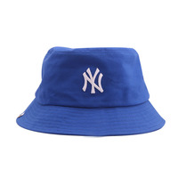 47棒球帽NY洋基队软顶宝蓝色男女款渔夫帽INS同款遮阳帽子