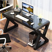 现代简约电脑台式桌家用书桌经济型写字台钢化玻璃办公桌学习桌子